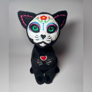 Day of the Dead Black Cat Plush Dia de los muertos peluche